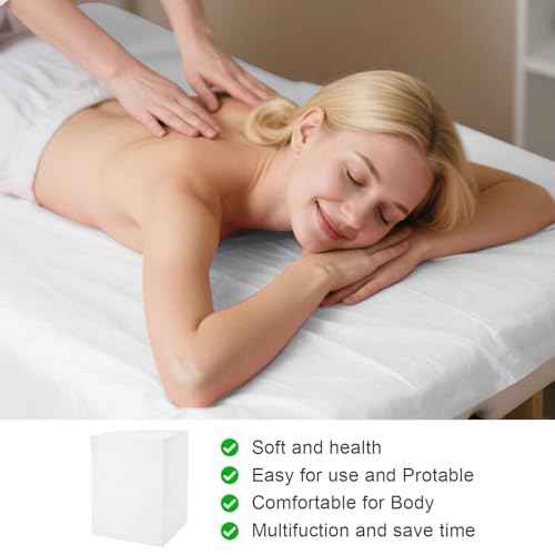 200 Piece Disposable Massage Table Sheets 31" x 71" - Non-Woven Fabric Bed Covers for Spa, Massage, Beauty & Tattoos - Breathable, Hygienic (White)