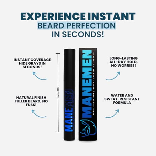 Beard Filler Pen for Men - Instant Gray Coverage & Thicker Look