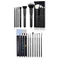 Jessup 10Pcs Black Brushes Set T323 With Eyeliner Brushes Set T324