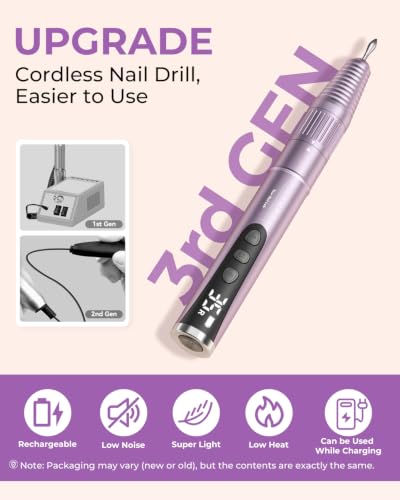Makartt Cordless Nail Drill 35000RPM Portable E-File Kit