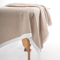 Soft Microfiber Double-Sided Blanket, Bicolourable, Breathable, 90x 65 inches (Khaki-White Plus)