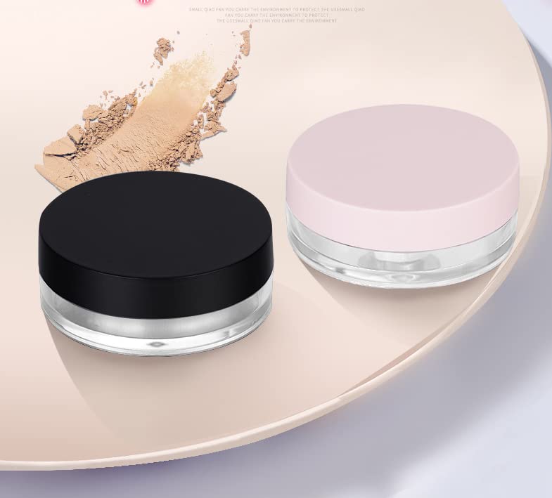 Empty Loose Powder Container 10g with Sponge Puff & Sifter (2 Pack)