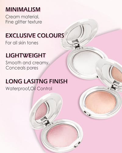 Face Highlighter Powder Palette - Waterproof Shimmer Glow