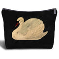 White Swan Makeup Bag - Swan Gifts, Zippered Travel Bag for Women & Girls