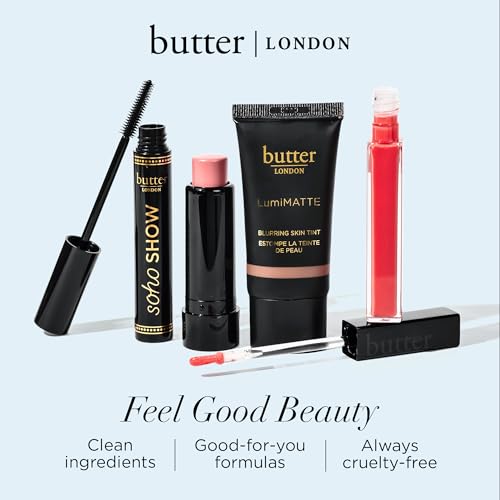 butter LONDON, SOHO SHOW - Long-Wearing, Thickening & Volumizing Tube Mascara with Built-In Brush - Eye LashMascara Black for Defined, Longer & Natural-Looking Lash Lines