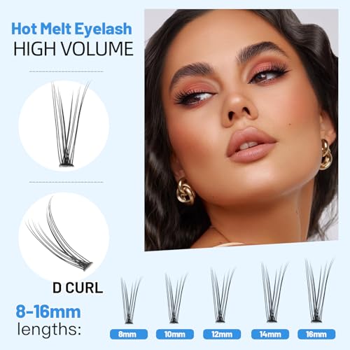 Bodermincer 120pcs 8mm/10mm/12mm/14mm/16mm to Choose Fish Tail Design 0.1 C Curl 3D Individual Mink False Eyelashes Extension Soft Black Fake False Eye Lashes £¨12mm£©