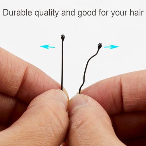 PURPLESKY 400 Pack Black No-Slip Bobby Pins with Case - Strong Hold Hair Accessories for All Hair Types, 2 Inch