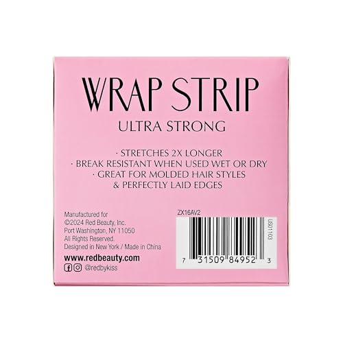 Red by Kiss Ultra Strong Hair Wrap Strips - 44 Count, 2X Stretch