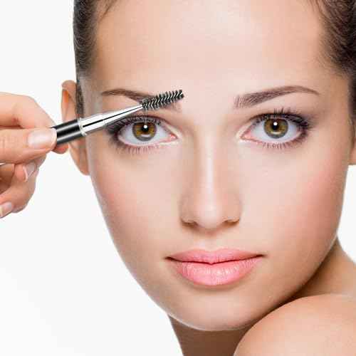 Spoolies Mascara Wands with Cap, 4 Pcs Portable Eye Lash Brush Wands Reusable Travel Eye Brow Brush Applicator Comb Makeup Tools for Eyelash Extensions Supplies, Make up Accessories for Women