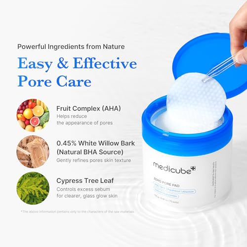 Medicube Zero Pore Pads 2.0 - Exfoliating Toner Pads for Pore & Sebum Care, 70 Count