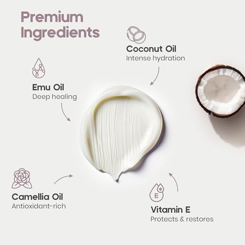 GAMAN Repair Balm - Intensive Skin Repair with Emu Oil, Camellia Oil & Vitamin E - Soothes Burns, Scars & Irritation - Body Moisturizer & Healing - Natural & Safe for Sensitive Skin