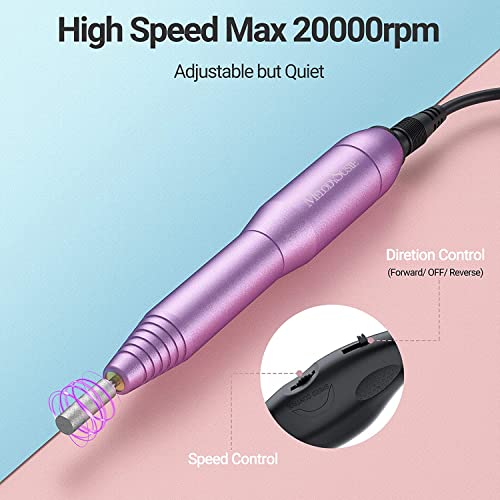MelodySusie Portable Electric Nail Drill with Upgrade Round Shape Pedicure Bit