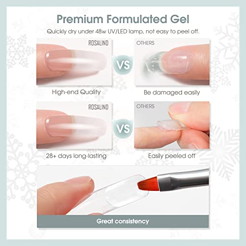 ROSALIND 60ml Clear Poly Nail Gel, Poly Extension Gel Nail Art Acrylic Extension, Clear Poly Nail Gel Tube Extension Spring Gel Nail Builder for Women as Easter Clear Poly Nail Gel