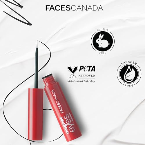 Facescanada Magneteyes Eyeliner | Deep Black Liquid Eyeliner for Bold, Defined Eyes | Long Lasting, Smudge Proof & Waterproof Formula | Precision Brush Tip for Smooth Glide | 0.12 Fl Oz (3.5ml)