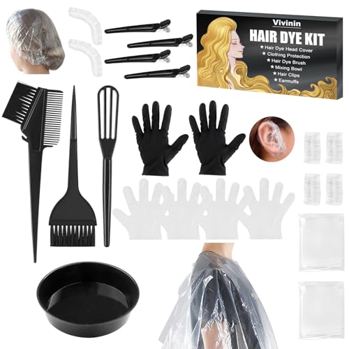 19-Piece Hair Dye Kit with Brushes, Bowl & Accessories