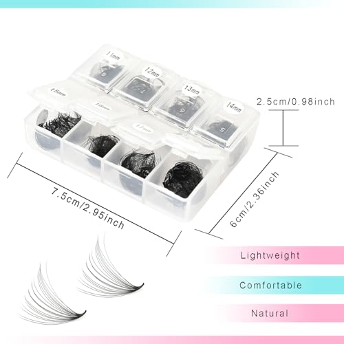 600 20D Premade Fan Lash Extensions Mixed 11-18mm D Curl