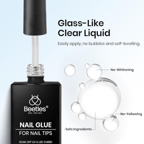 Beetles 9 in 1 Nail Glue Gel for Tips & Clear Acrylic Nails - 7.5ML, Variation 0-1