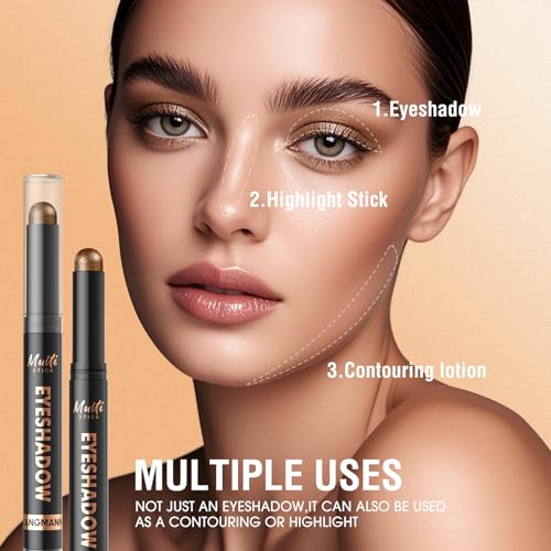 LANGMANNI 4-Color Dual-Ended Cream Eyeshadow Stick Set