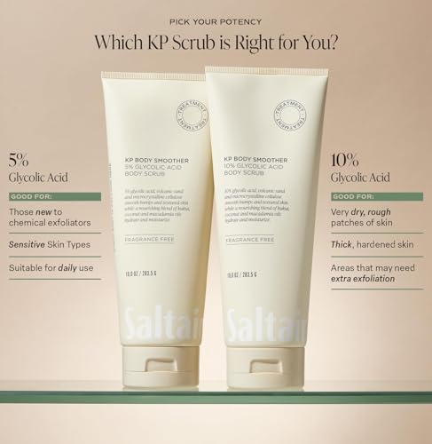 Saltair KP Body Scrub - 10% Glycolic Acid & Volcanic Sand Exfoliator, 10oz