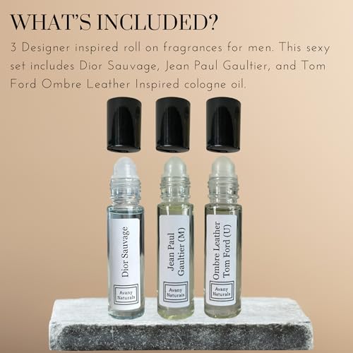 Fragrance Sample Set For Men - Roll On Body Oil, Travel Size