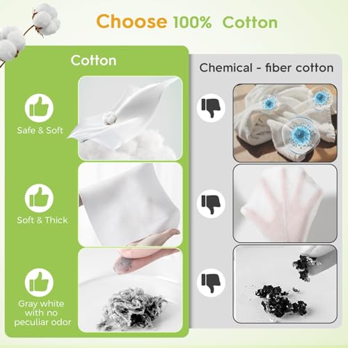 Classycoo 2 Pack Disposable Face Towel XL, 100% Cotton, Soft for Sensitive-Skin Facial Towelette Wipes Clean Washcloth, Odor-Free, Makeup Remover Cloths for Hand Dry Wipe, 12 x 10 in