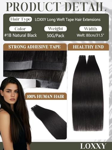 Loxxy Tape-In Hair Extensions - 100% Human Hair 14 Inch