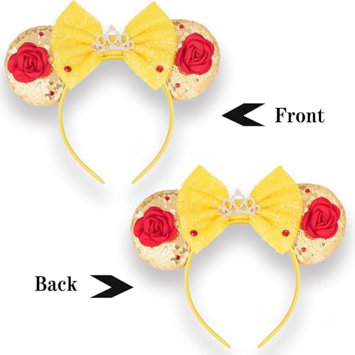 Princess Mouse Ears Headband with Bow for Women & Girls