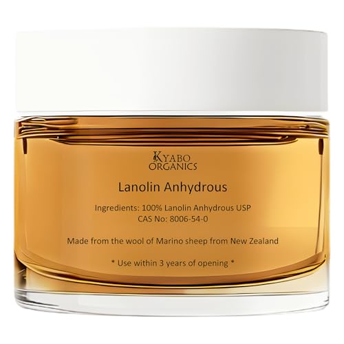 Kyabo Pure Lanolin 1lb Jar - All-Natural Emollient for Dry Skin, Chapped Lips, and More - Moisturizing, Hydrating, and Soothing - Ideal for Skincare and DIY Beauty Products Organic (16oz/1lb Jar)