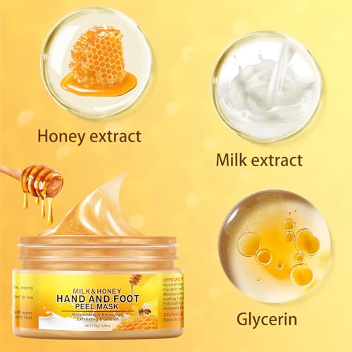 Milk & Honey Peel-Off Hand Wax Mask - Hydrating & Exfoliating Hand Care, 110g