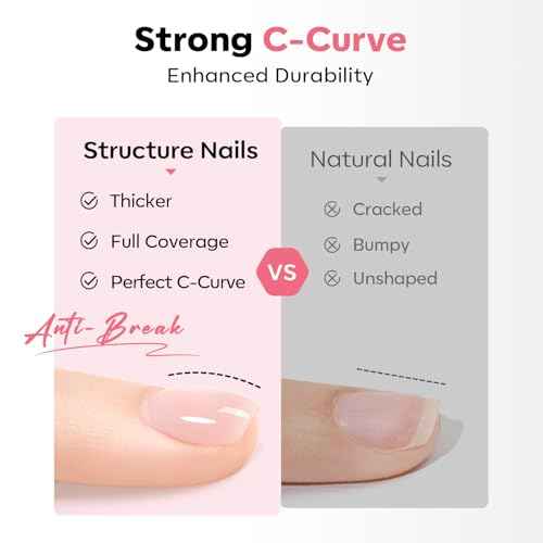modelones Base Coat Builder Nail Gel, Clear Builder Nail Polish 7-in-One with Detachable Liner Nail Brush LED Lamp Cured Strengthener Color Rubber Base Coat for Apex Building Extension Thickening 10ml