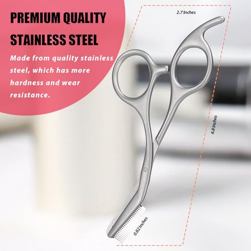 Eyebrow Trimming Scissors with Comb - Stainless Steel