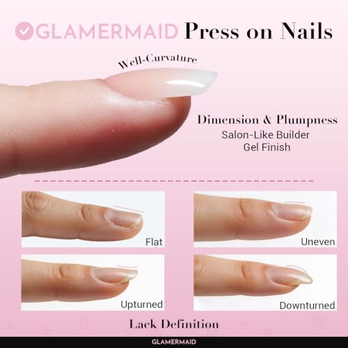 GLAMERMAID Light Cinnamon Short Press-On Nails - Nude Pink Fake Nails