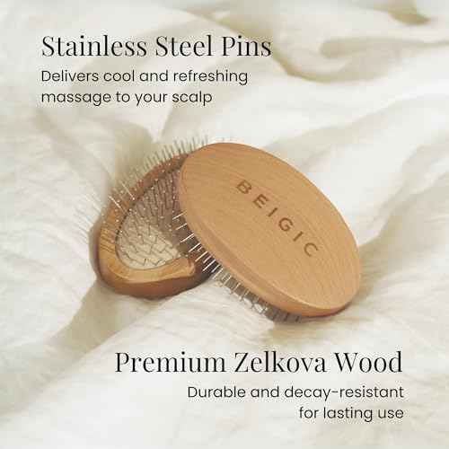 BEIGIC Scalp Massage Hair Brush - Non-Static Hair Scalp Massager Hair Growth - Small & Portable Detangler Brush