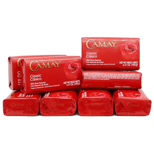 Camay Classic Bar Soap,Rose Essence of 4.41 Oz Each Soap,Soaps.,(Pack of 16)