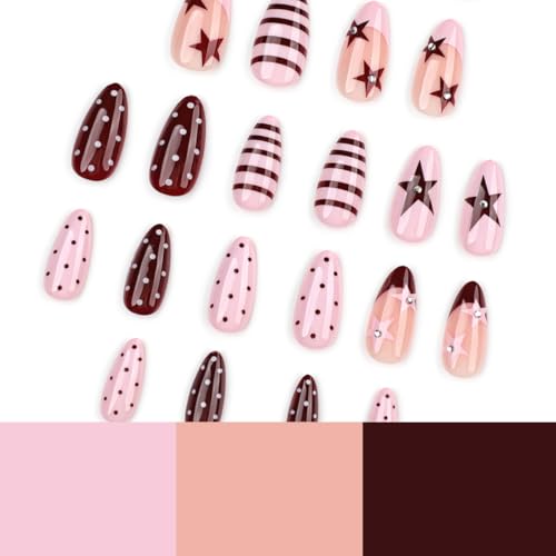 Almond Press On Nails - 24pc Medium Y2K Fake Nails Kit