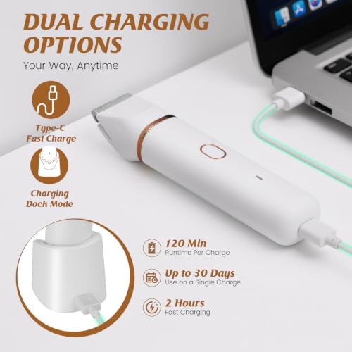 Women's 5-in-1 Waterproof Body Hair Trimmer with USB Charging