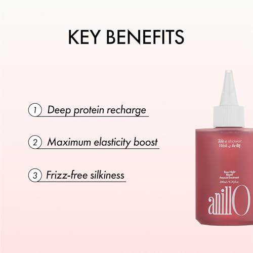 ANILLO Rosy Night Hair Ampoule - Damage Repair Treatment, 6.76 fl oz