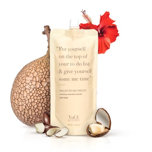 VOCE HAIRCARE Shea Butter & Hibiscus Moisturizing Hair Mask 6.8oz - Deep Conditioning for Dry & Damaged Hair
