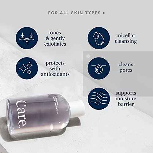 Care - Soft Sweep Micellar Cleanser and Facial Toner, Alcohol-Free and Paraben-Free Micellar Cleansing Water with Hyaluronic Acid, Glycerin, and Willow Bark Extract, Rinse-Free Face Cleanser, 8 fl oz