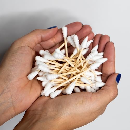 TerpTitans Original (6 Pack) ? Bamboo Cotton Swabs | Dual-Tip: Spiral for Maximum Absorption & Fine Point for Pinpoint Precision | Extra Strong, Lint-Free | 200 Count Box (1200)