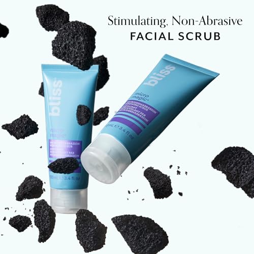 Bliss Facial Trio ? Micro Magic Skin-Refining Face Scrub (Packaging May Vary), Mighty Marshmallow Brightening Mask & Glow and Hydrate Serum - Exfoliating and Hydrating Skincare Routine