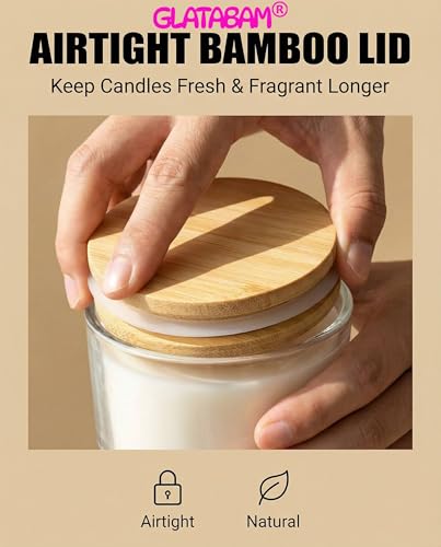 Clear 4oz Glass Candle Jars with Bamboo Lids 12-Pack - Reusable Candle Containers