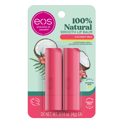 eos 100% Natural Coconut Milk Lip Balm - 2 Pack for Sensitive Skin