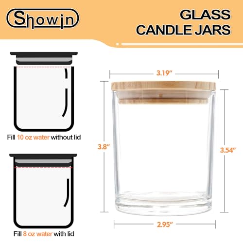 10 oz Clear Glass Candle Jars with Wood Lids, 15 Pc Set