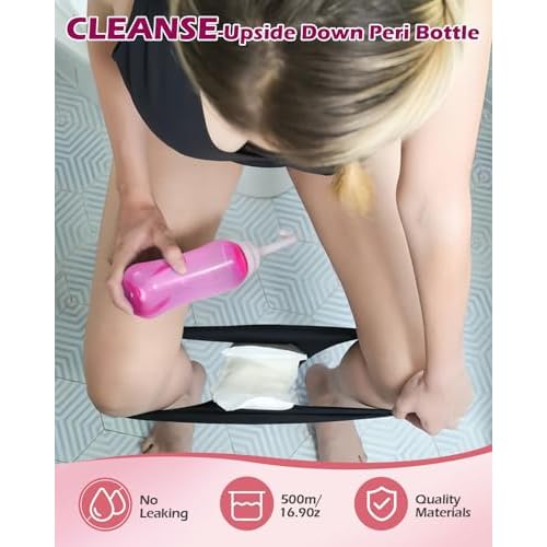 Postpartum Essentials Kit - Peri Bottle,Perineal Ice Packs,Perineal Healing Foam,Disposable Underwears,Cooling Pad Liners,Bath Salts,Canvas Bag,Card,Postpartum Gifts for Mom