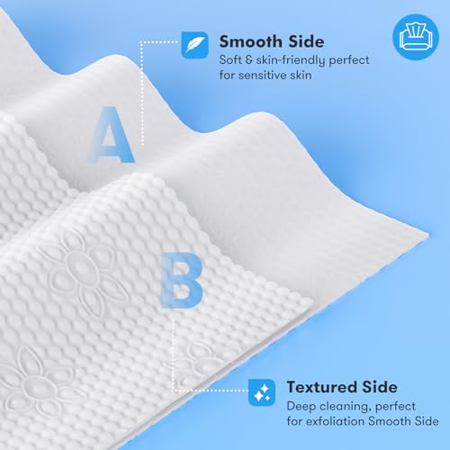 Disposable Face Towel, XL Facial Towelettes Soft Thick Absorbent, Lint-Free Biodegradable Makeup Remover Dry Wipes for Skin Care Washing Drying Nursing Camping Travel Essentials, 25 Ct