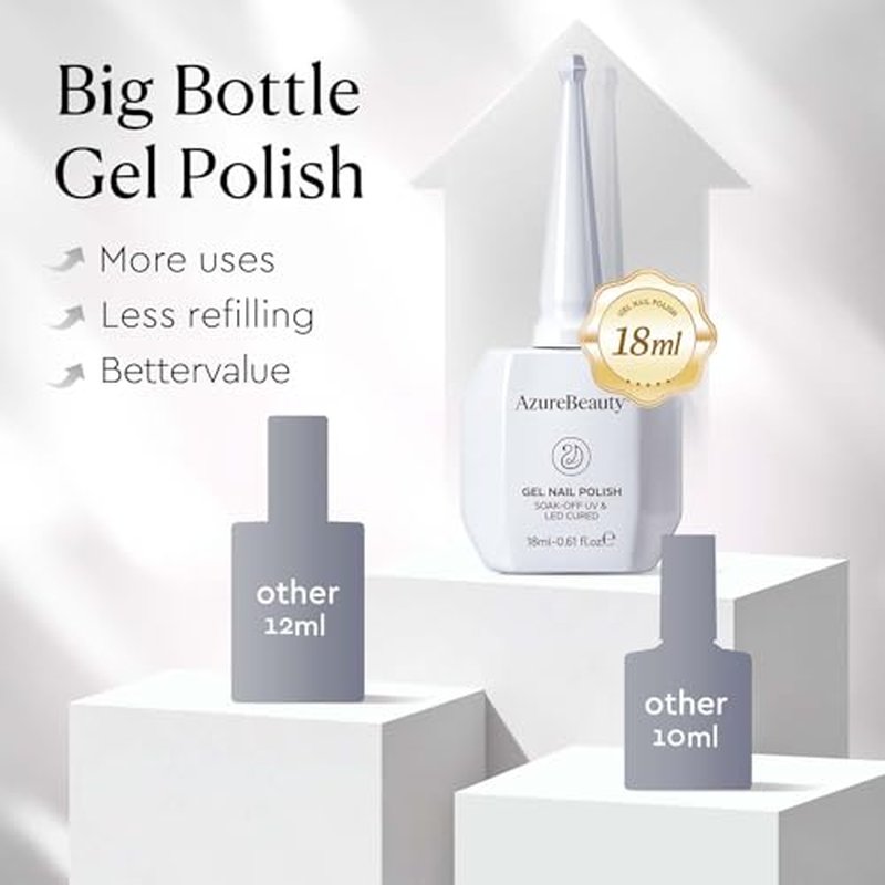 AZUREBEAUTY White Gel Nail Polish 18ML - UV/LED Soak Off