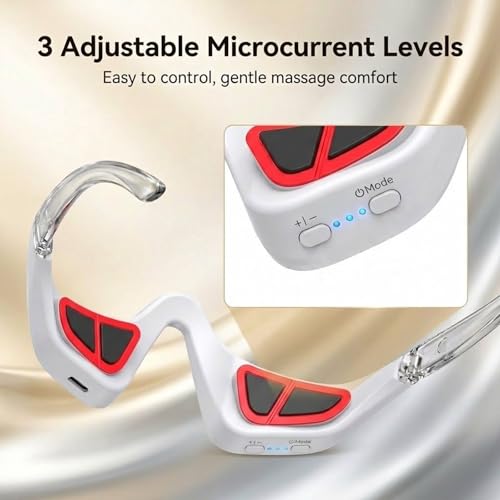 Under Eye Red Light Therapy Glasses - 1PC Microcurrent & Red Light Eye Care Device Helps Reduce The Look of Eye Puffiness, Dark Circles & Fine Lines, Lightweight Portable Eye Massager