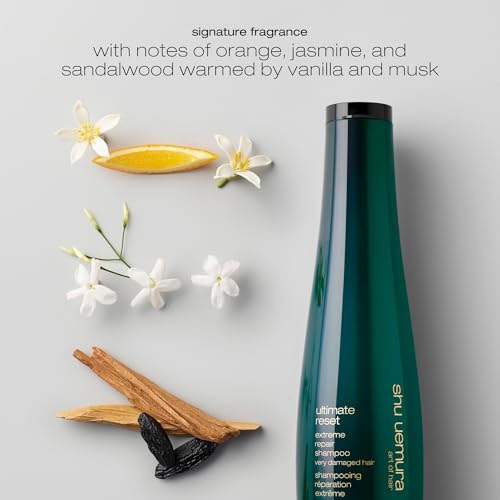 shu uemura art of hair Ultimate Reset Extreme Hair Repair Shampoo - Strengthens to Reduce Breakage and Split Ends, Deeply Conditions and Nourishes Damaged Hair, With Japanese Rice Extract