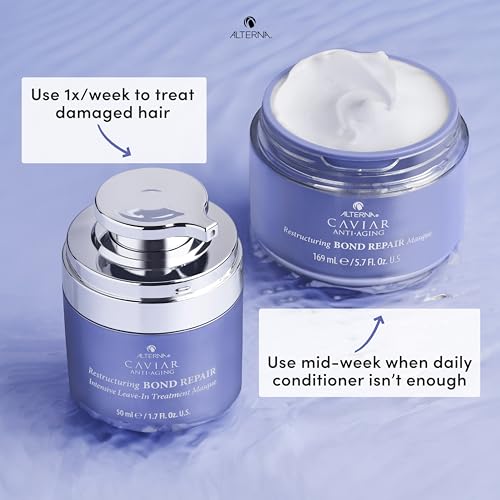 Alterna Haircare CAVIAR Anti-Aging Restructuring Bond Repair Intensive Leave-In Treatment Masque 1.7oz | Repairs, Strengthens and Protects Damaged Hair